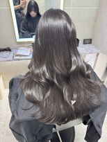 アンジェリカラボ 梅田店(ANGELICA LABO)&nbsp;韓国風くびれレイヤーカット×グレージュ×透明感ブラウン川又