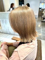 モードケイズ 調布店(MODE K's)&nbsp;ミルクティー_韓国ブリーチダブルカラーココアベージュ顔周り