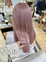 テトラ バイ ネオリーブ 横浜西口店(tetra by neolive) ペールピンク ハイトーン ケアブリーチ ロング 暖色横浜★