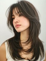 アース 相模大野店(EARTH)&nbsp;小顔韓国風レイヤー/顔周り/ブリーチなしカラー/透明感/暗髪