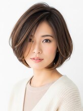 フープ 川越(hoop)&nbsp;フェミニンひし形ボブ川越/ハイライト/白髪ぼかし/白髪染め