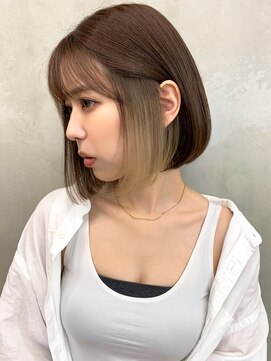 ブラン 梅田(Blanc) 【Blanc/梅田】インナーカラー＿ハイライトカラー＿ボブ315