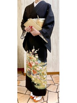 ブレイブシザー(BRAVE SCISSOR) 黒留袖の着付けとヘアセット