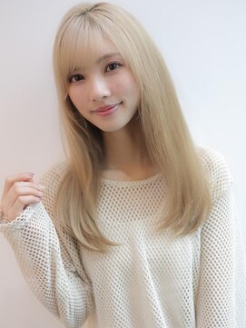 アグ ヘアー モコロ 札幌元町店(Agu hair mocoro) 《Agu hair》クールなハイトーンストレートロング