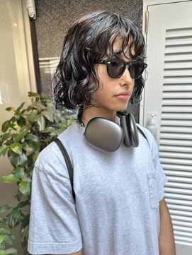 レコ 渋谷(LECO) メンズボブ　ボブパーマ　メンズパーマ　ゆるパーマ