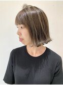 【FOLK】赤みなし透明感グレージュ☆似合わせ外ハネボブ♪