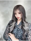 ダークグレージュ×インナーシルバーエクステ80枚 担当SE-YA