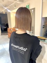 キャンバス バイ ネオリーブ 横浜西口(Canvas by neo.)&nbsp;丸くないボブ　ぱつっとボブ　マロンベージュ