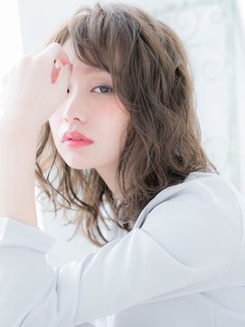 アルバハナレ 横浜(αlba HANARE) 関内/髪質改善/オリーブベージュ×ウェーブミディアムl