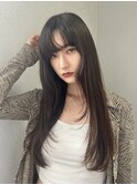 抜け感レイヤーロング/顔周りレイヤーロング/モードロング