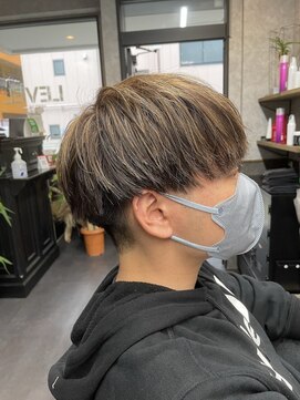 レベル 葛西店(LEVEL) 刈り上げマッシュ メッシュ ツーブロック ハイライト 葛西メンズ