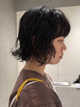 テクネ 天神大名(techne) 天神大名顔周りレイヤーカットミディアムボブタッセルボブパーマ