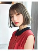透明感艶髪美髪柔らかショートボブ/トレンドオリーブグリーン