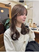 ブリーチなし透明感ベージュカラーレイヤー顔まわりロング恵比寿