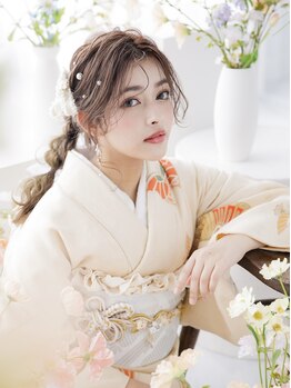 シャルメ 三宮店(CHARMER)の写真/三ノ宮駅1分！土日祝7時~営業◎[ヘアセット＋浴衣着付け4500円~/浴衣着付け2800~］夏祭りや花火大会に！