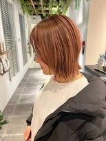 アース いわき店(HAIR&MAKE EARTH)&nbsp;ピンクベージュ×切りっぱなしボブ