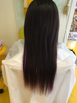 デュオヘアー エクステンションズ 新宿 ブラック×パープルインナーカラースタイル☆彡