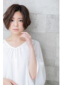 30代40代大人可愛い×無造作パーマショートボブ