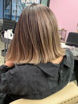 ディーカヘアーセンダイ(Di KA HAIR sendai)&nbsp;バレイヤージュ/外ハネ/ボブ/ベージュ/ナチュラルストレート