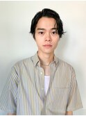 ナチュラルパーマセンターパートウルフ