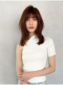 くびれヘア　ニュアンスカール　ナチュラルブラウン
