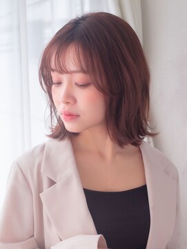 ロンドシエル 横浜(Lond ciel) ちょこっと外ハネのボブ×暖色カラー