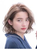 Say.ミルクティーベージュ切りっぱなしボブ前髪なし表参道青山