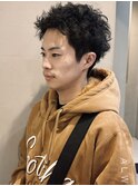 メンズベリーショートパーマ無造作/大矢