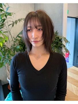 ◎韓国ヘアー顔周りレイヤーおくれ毛前髪新潟西区　小新