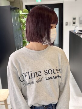 ヨーク(YOKE) 【YOKE】ラベンダーアッシュグレージュ切りっぱなしボブ