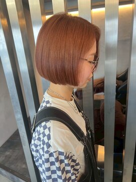 スリー バイ ベルベット 博多(THREE... by velvet) ダブルカラー♪ブリーチなしカラー/ボブ/レイヤー