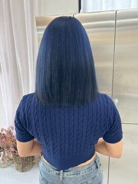 ユイマァル 岡山店(YUIMARL) 20代ブルーカラーブリーチダブルカラーネイビーカラー岡山カラー