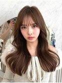 レイヤー　ミディアム　韓国　顔まわり