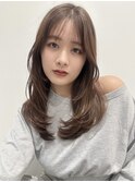 マレットヘアハイライト髪質改善オリーブグレーココアベージュ