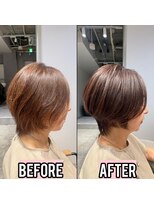 アルトル 池袋2nd(altru)&nbsp;◇大人40代50代60代ショートボブ丸みショート白髪ぼかし