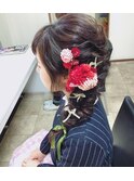 サイドに流したスタイル
