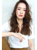 ブラン 天王寺(Blanc)&nbsp;【Blanc/天王寺】無造作カール＿くびれセミディ＿斜めバングha