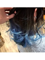 ヘブンリー(heavenly)&nbsp;#ブリーチオンカラー#ココアブラウン#フリンジウェーブ#ネイビー