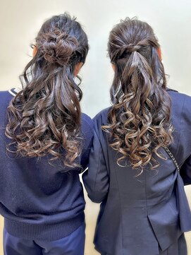 ディア(.eer) 卒業式ヘアセット☆ // 編み込み＆お団子ハーフアップ