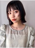 ダークアッシュ/顔まわりレイヤー/セミディ/姫カット/ワンカール