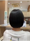あごラインボブ/黒髪ボブ/ショートボブ/コロンとボブ./透明感