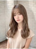 大人女性◆艶レイヤー前髪ピンクベージュ 髪質改善 縮毛矯正