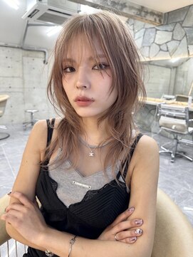 サイン 渋谷(SIGN) 韓国ヘアーハッシュカットレイヤーカットグレージュブリーチ無し