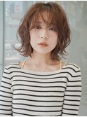 ボブパーマ 顔周りレイヤー