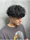 MEN'S HAIR/ブルーブラック/スペインカール/韓国マッシュ