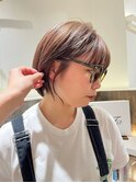 耳かけショートボブ/顔周りレイヤー/サイドバング/小顔カット
