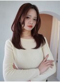 ANGELICA 軽めナチュラルレイヤー カシスブラウン