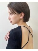【横顔美人】横顔をキレイにみせるミニボブ/グレージュカラー