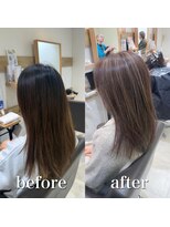 ステラバイケンジ 藤沢(STELLA by KENJE)&nbsp;白髪ぼかし細めハイライト30代40代50代ブルーグレージュ