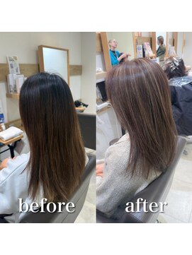 ステラバイケンジ 藤沢(STELLA by KENJE) 白髪ぼかし細めハイライト30代40代50代ブルーグレージュ